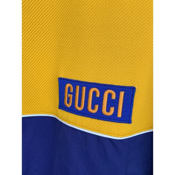 NWT Gucci two-tone Technical jersey jacket Navy Yellow Size S - Picture 10 of 16